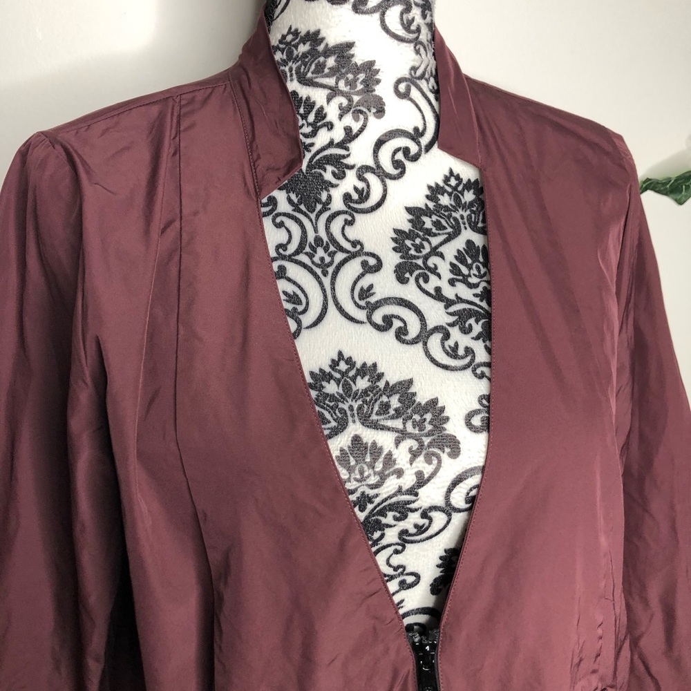 Babette Wine Color Deep V Jacket - Picture 5 of 8
